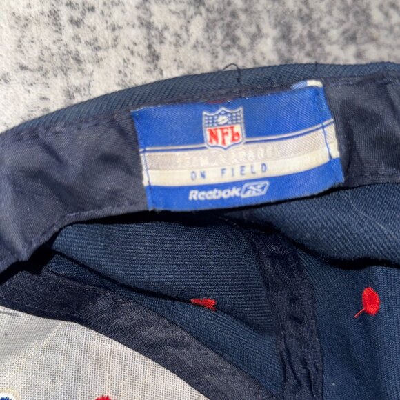 Retro Buffalo Bills Logo NFL Reebok Navy Fitted Hat – Curved Brim - Picture 8 of 8